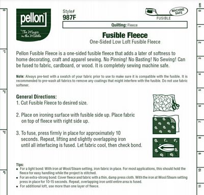 Brewer Sewing - Pellon Fusible Fleece #987F 45 x 20yd, White