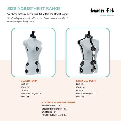 PADDING DRESS FORM FOR DIFFERENT SIZES 