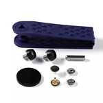 Rivets 9 mm silver/antique steel with tools 24pc