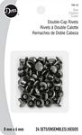 Double-Cap Rivets, 24 Sets, Gunmetal